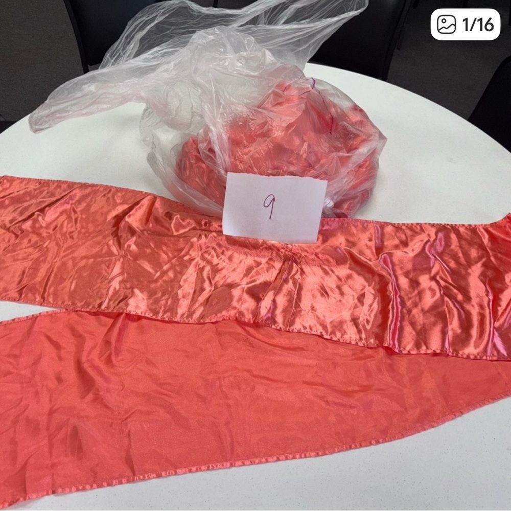 9 Vibrant Coral Satin Table Runner